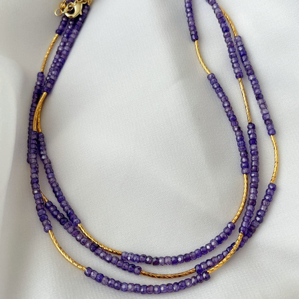 Purple Nature Crystal Necklace