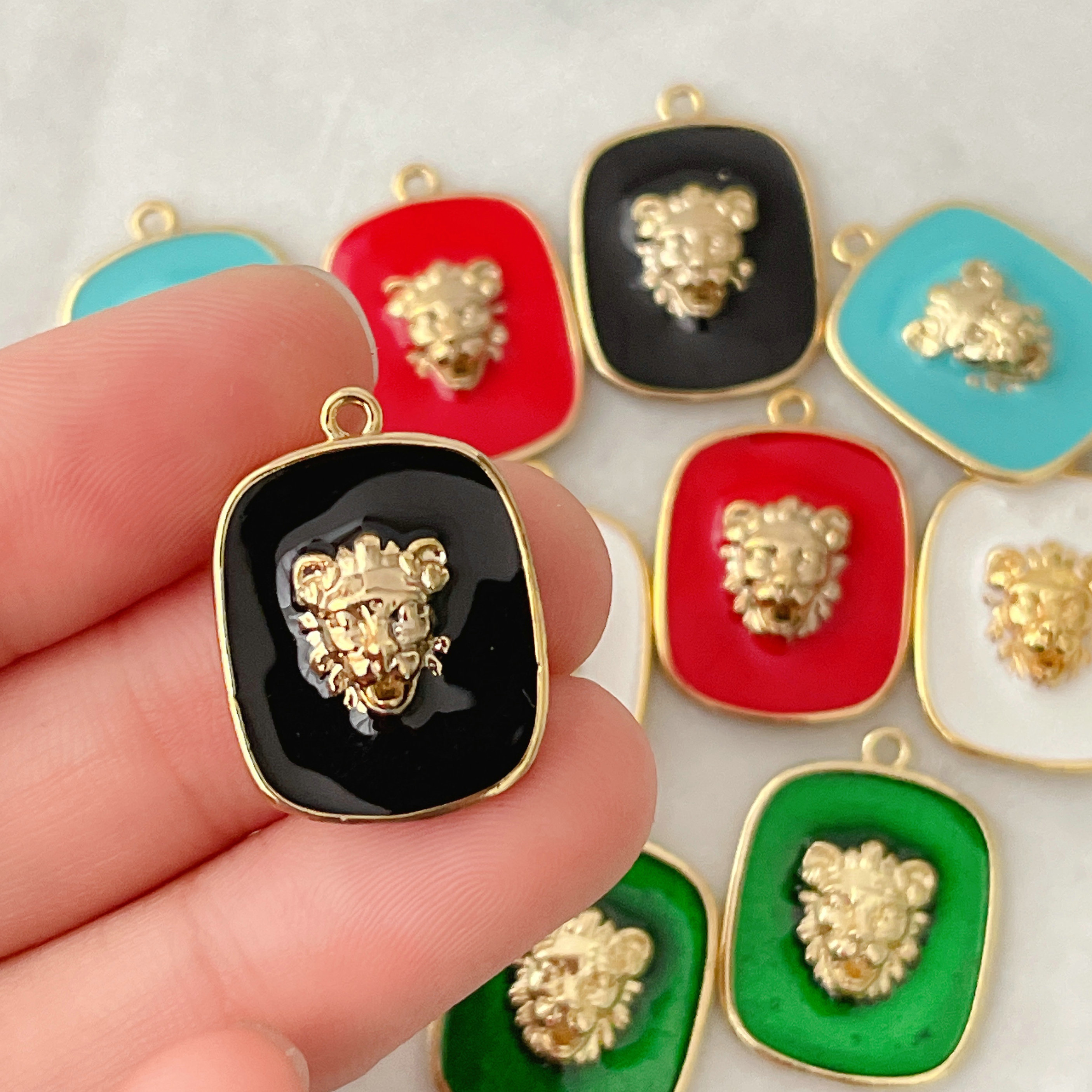 Enamel Leopard Square Charm