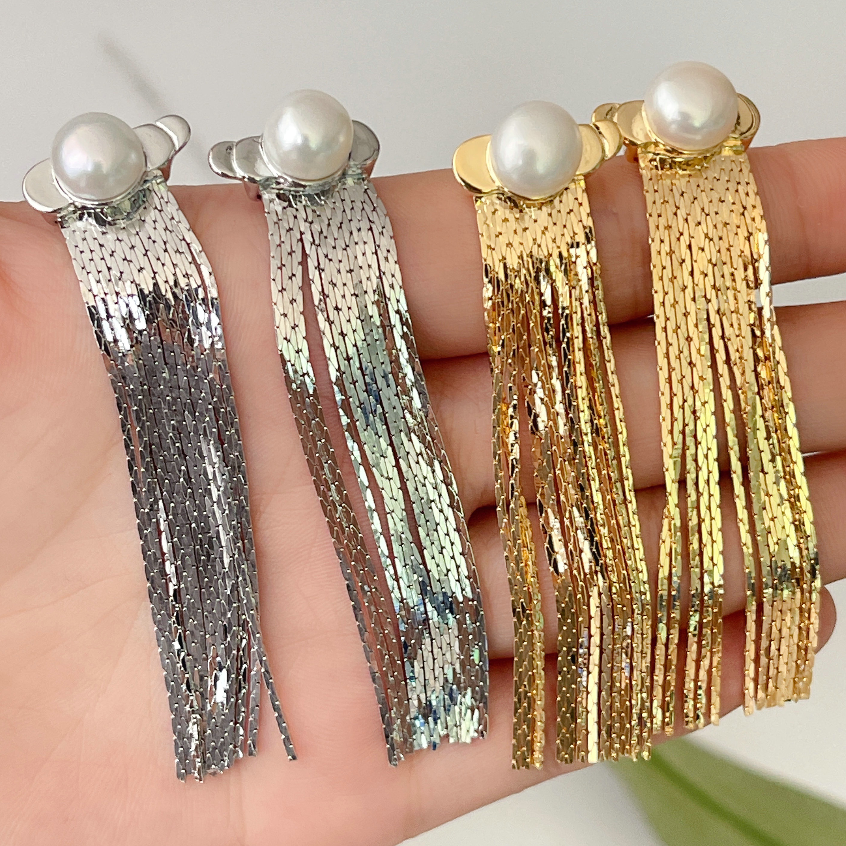 Long Tassel Pearl Earrings