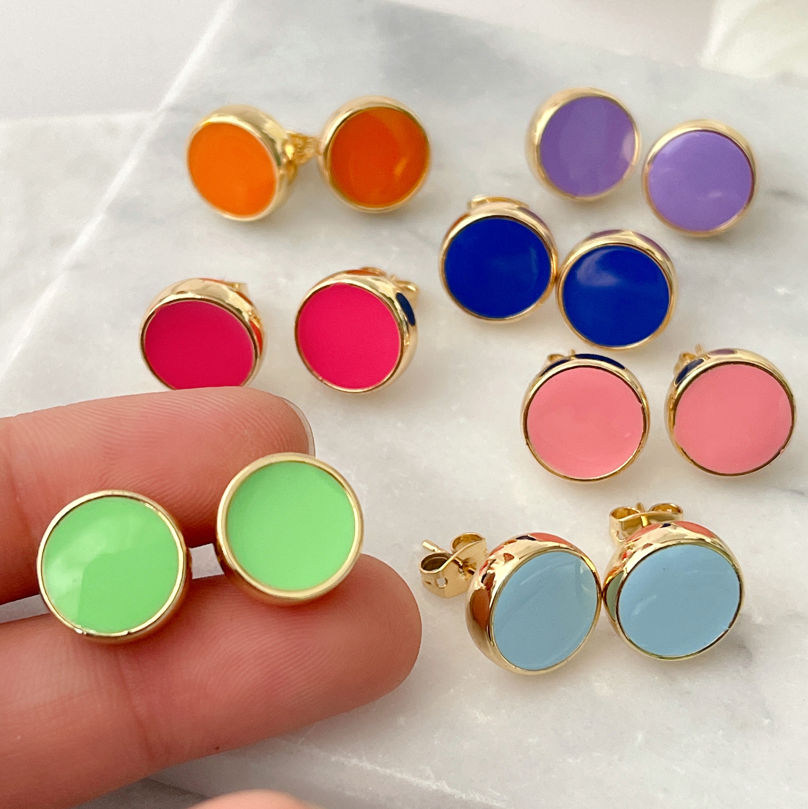 Round Enamel Stud