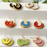 Moon Enamel Earrings