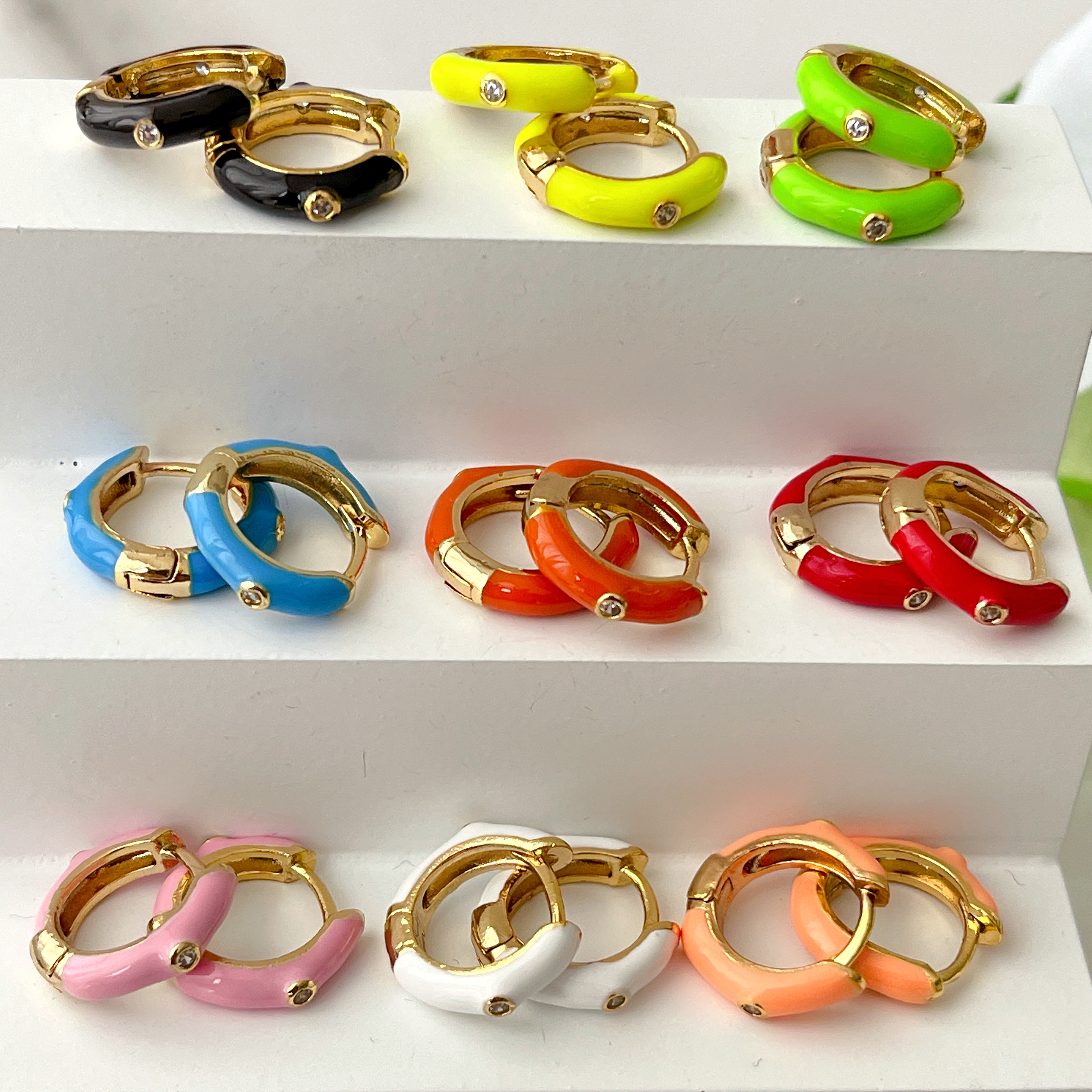 Enamel Hoop Earrings