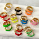 Simple Enamel Hoop Earrings