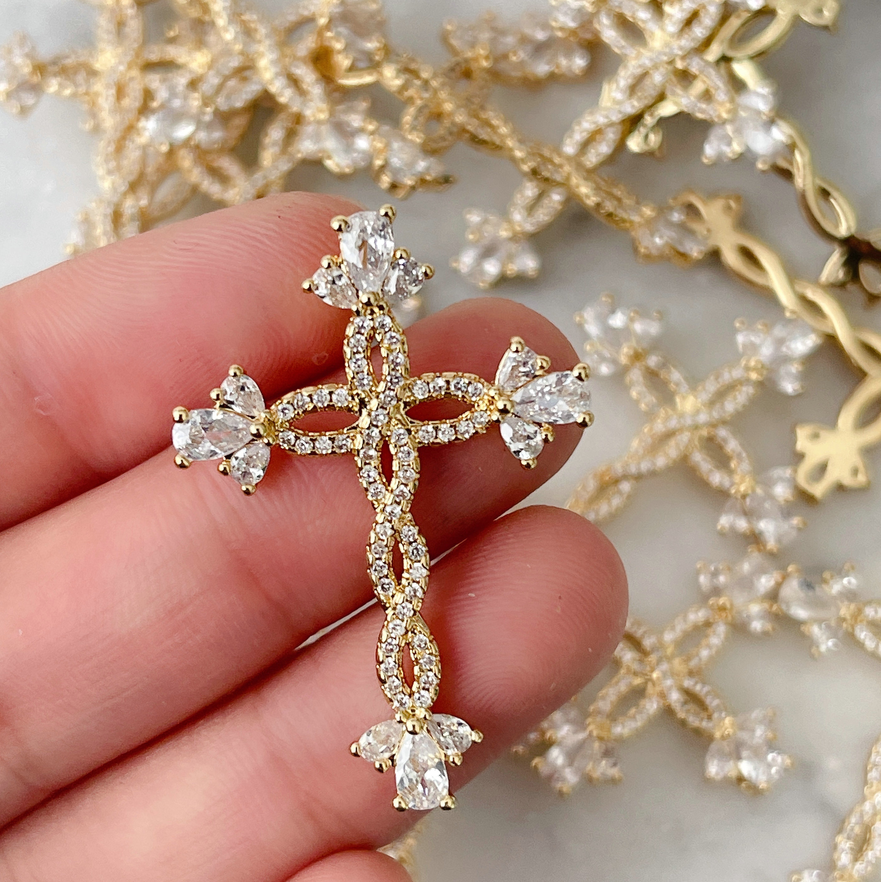 Big Cross Pave Pendant