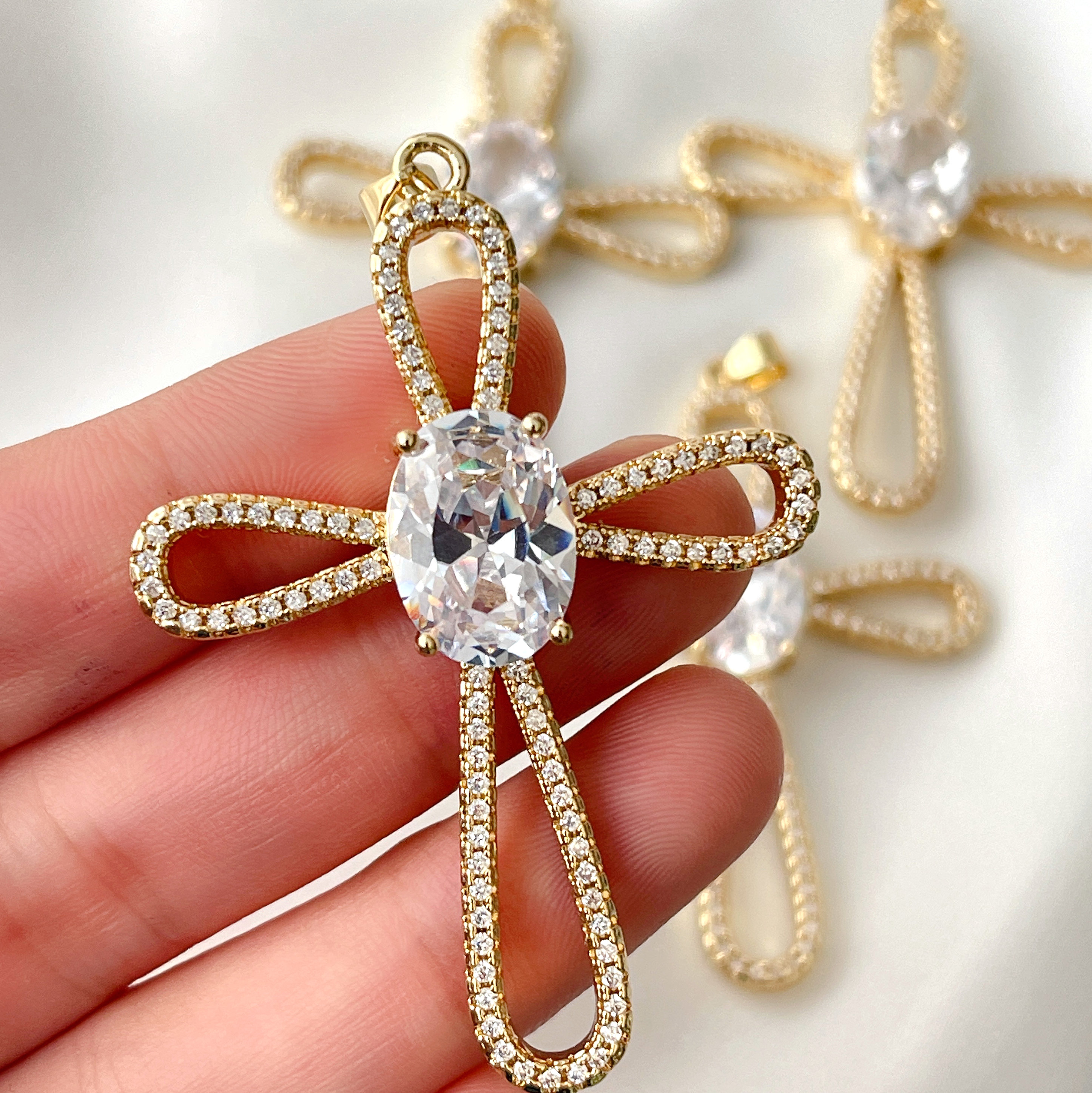 Big Cross Pave Pendant