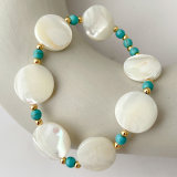 Big Round Shell Elastic Bracelet