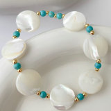 Big Round Shell Elastic Bracelet
