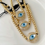 Evil Eye Connector Black Thread Bracelet