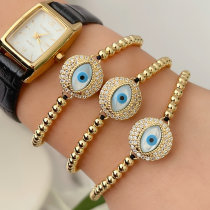 Evil Eye Connector Black Thread Bracelet