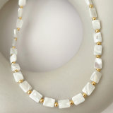 White Square Shell Necklace