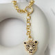Black Leopard Head Long Cuban Necklace