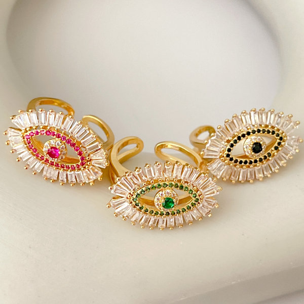 Mirco Pave Eye Adjustable Ring