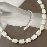 White Square Shell Necklace