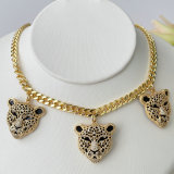 Black Leopard Head Cuban Necklace