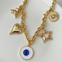 White Eye Charms Necklace