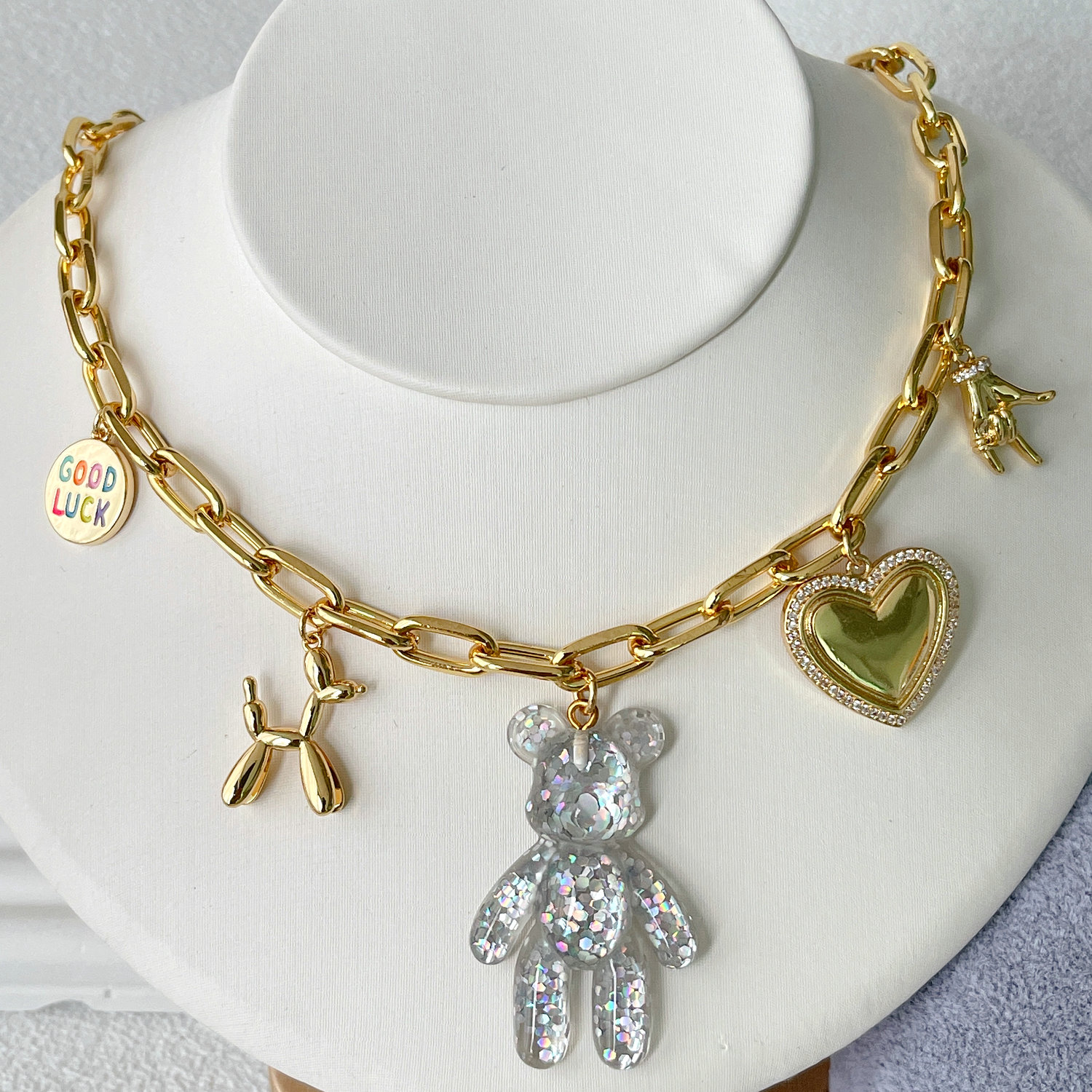 White Bear Charms Neckalce