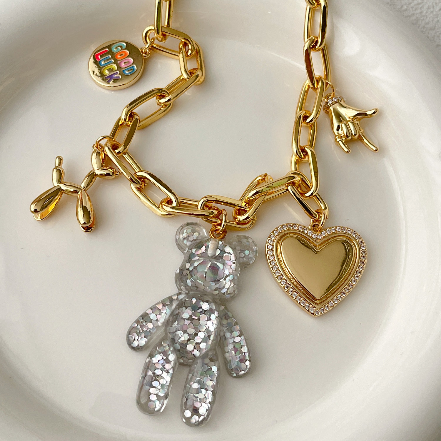 White Bear Charms Neckalce