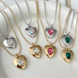 Stainless Steel Small Ball Necklace With Heart Pendant