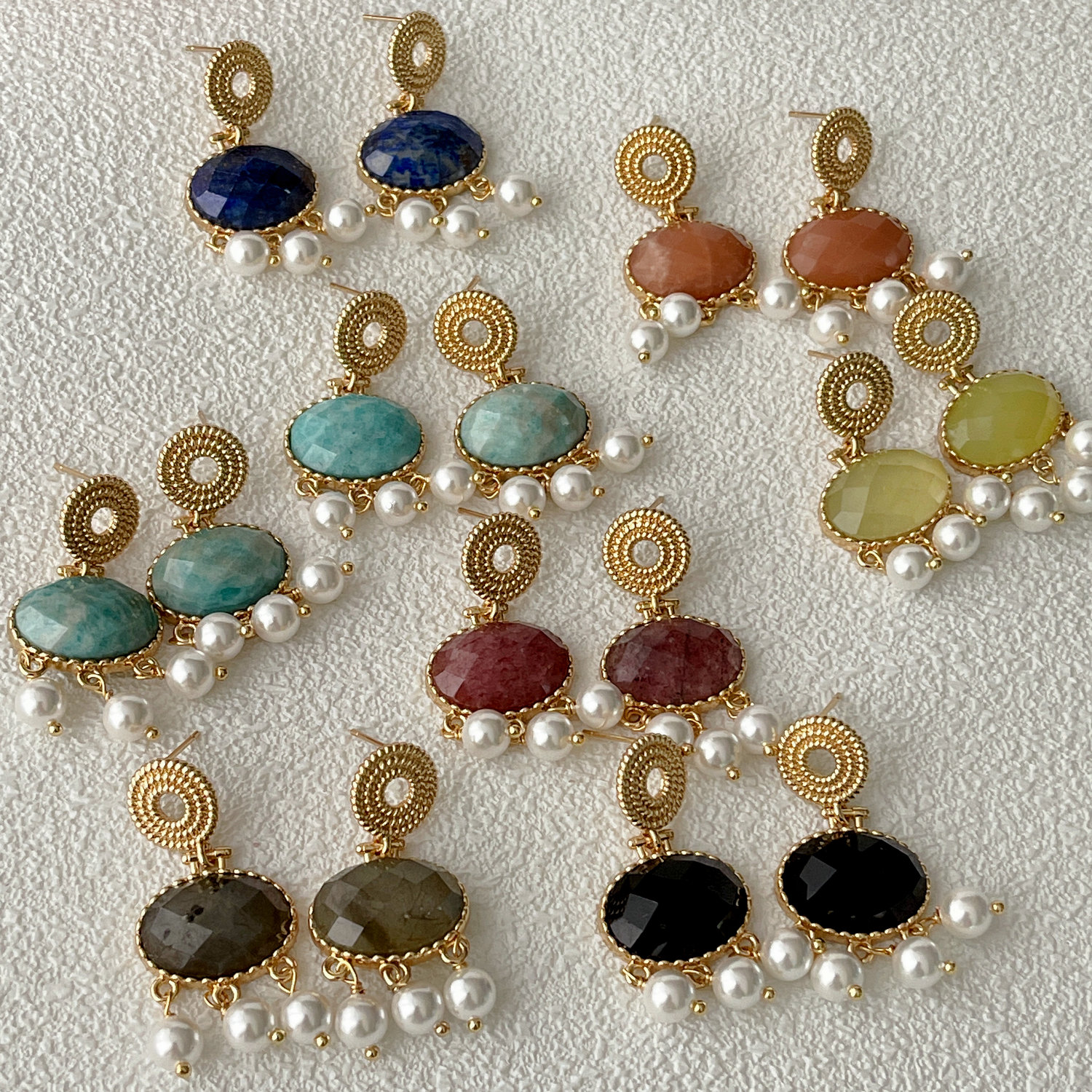 Pearl Tassel WIth Gemtone Stud