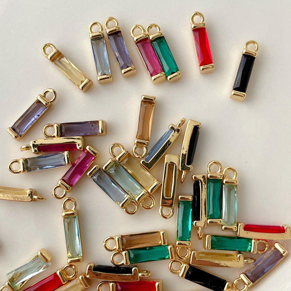 Rectangle Zircon Charm
