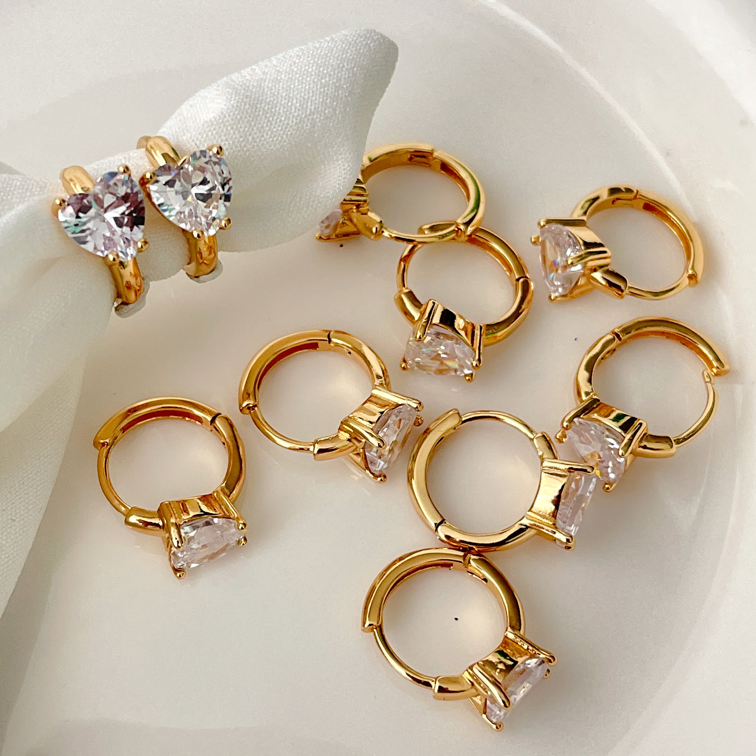 Simple Heart Hoop Earrings