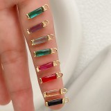 Rectangle Zircon Charm