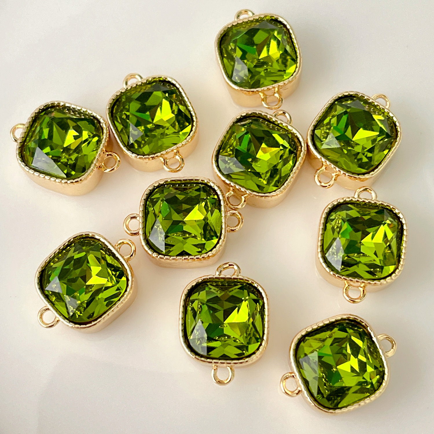 Green Square Connector For Bracelet