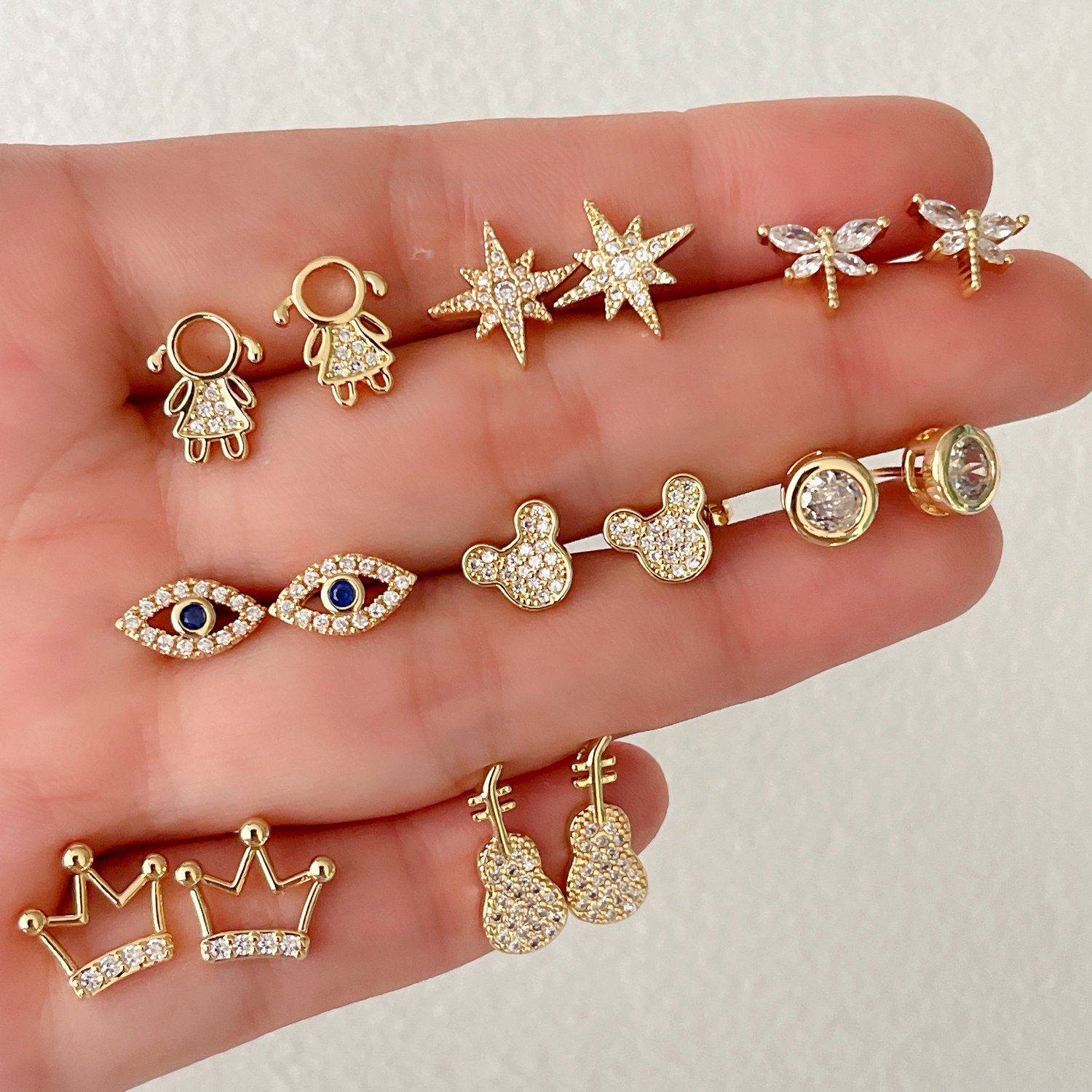 Pave Star eye Stud Earring