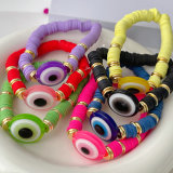 Large eye pottery Elastic Bracelet
