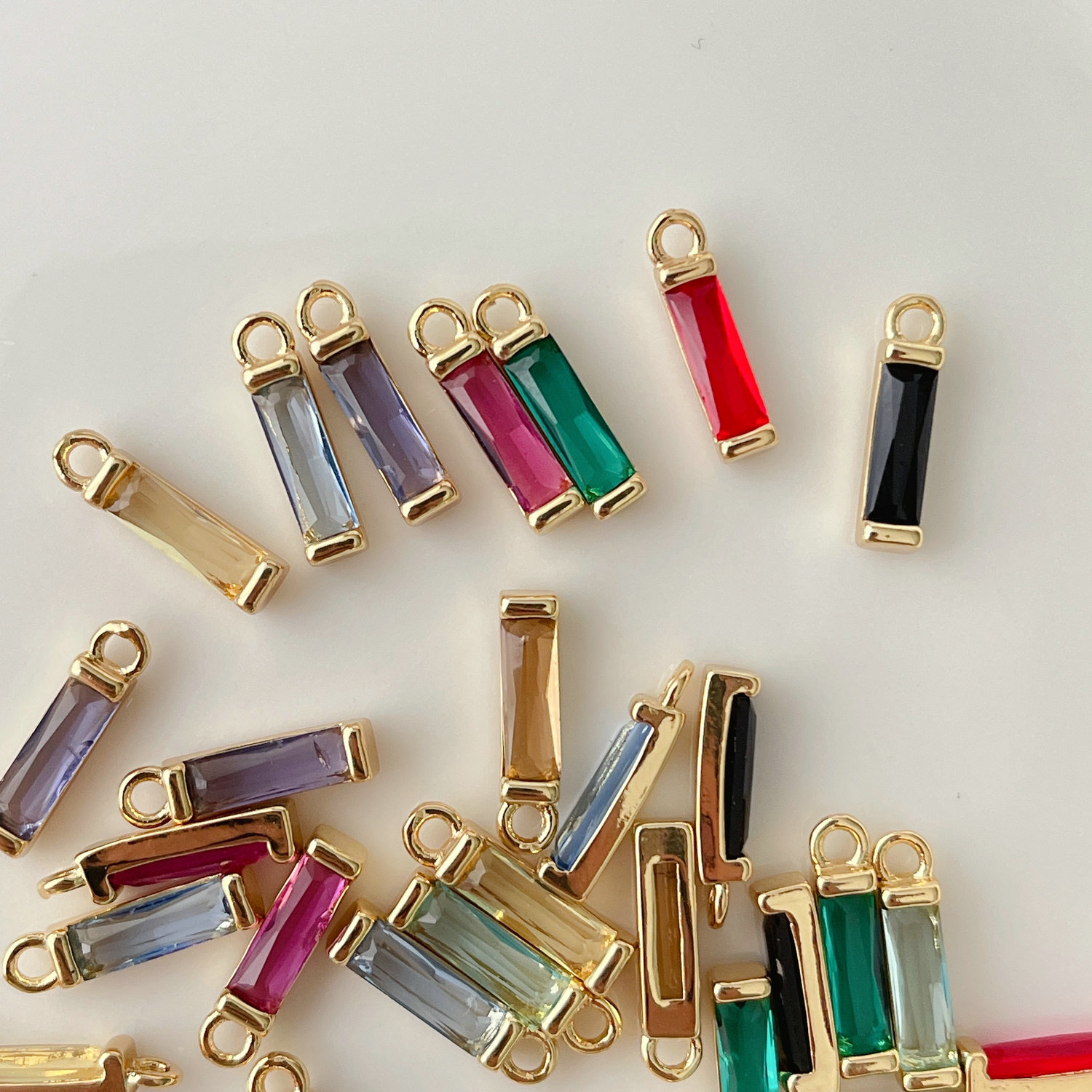 Rectangle Zircon Charm