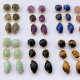 Long Gemstone Earrings