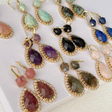 Long Gemstone Earrings