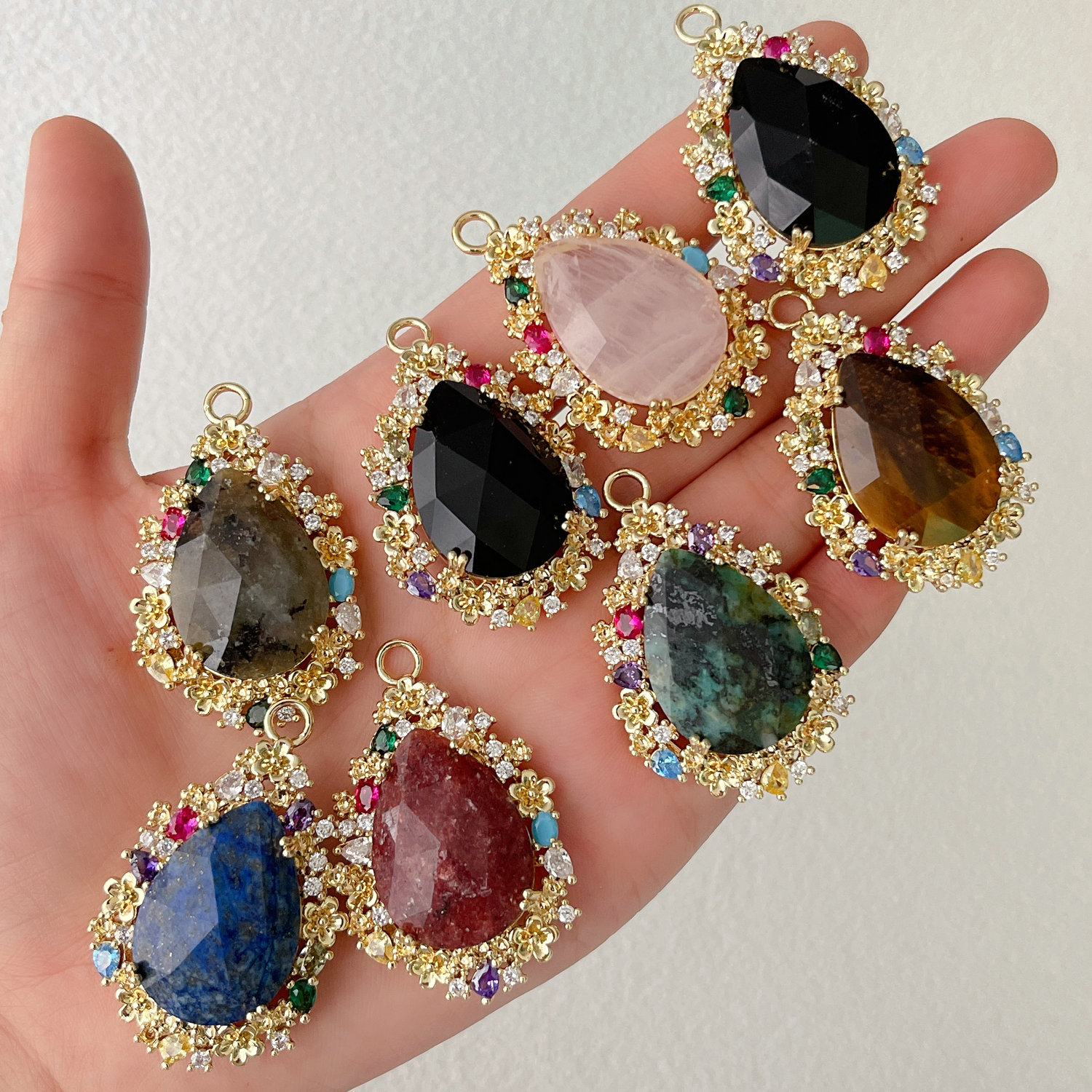Colorful Big Gemstone Pendant