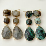 Long Gemstone Earrings