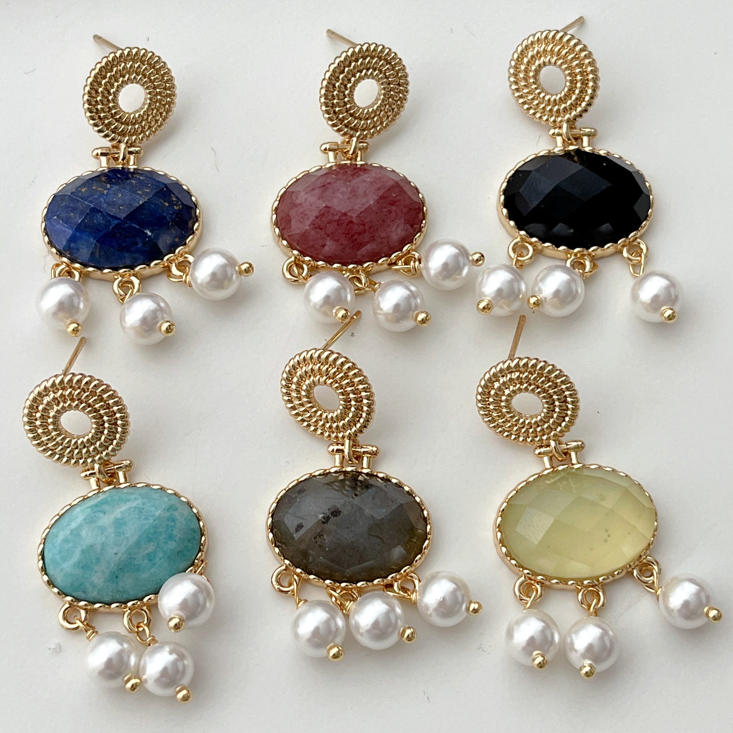 Pearl Tassel WIth Gemtone Stud