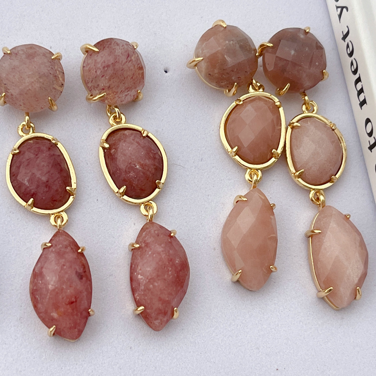 Long Gemstone Earrings