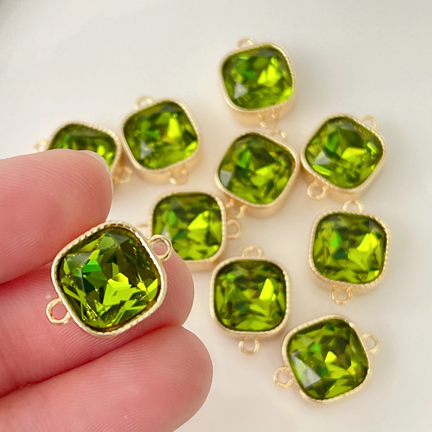 Green Square Connector For Bracelet