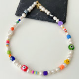 Fresh Water Pearl Evil Eye Necklace