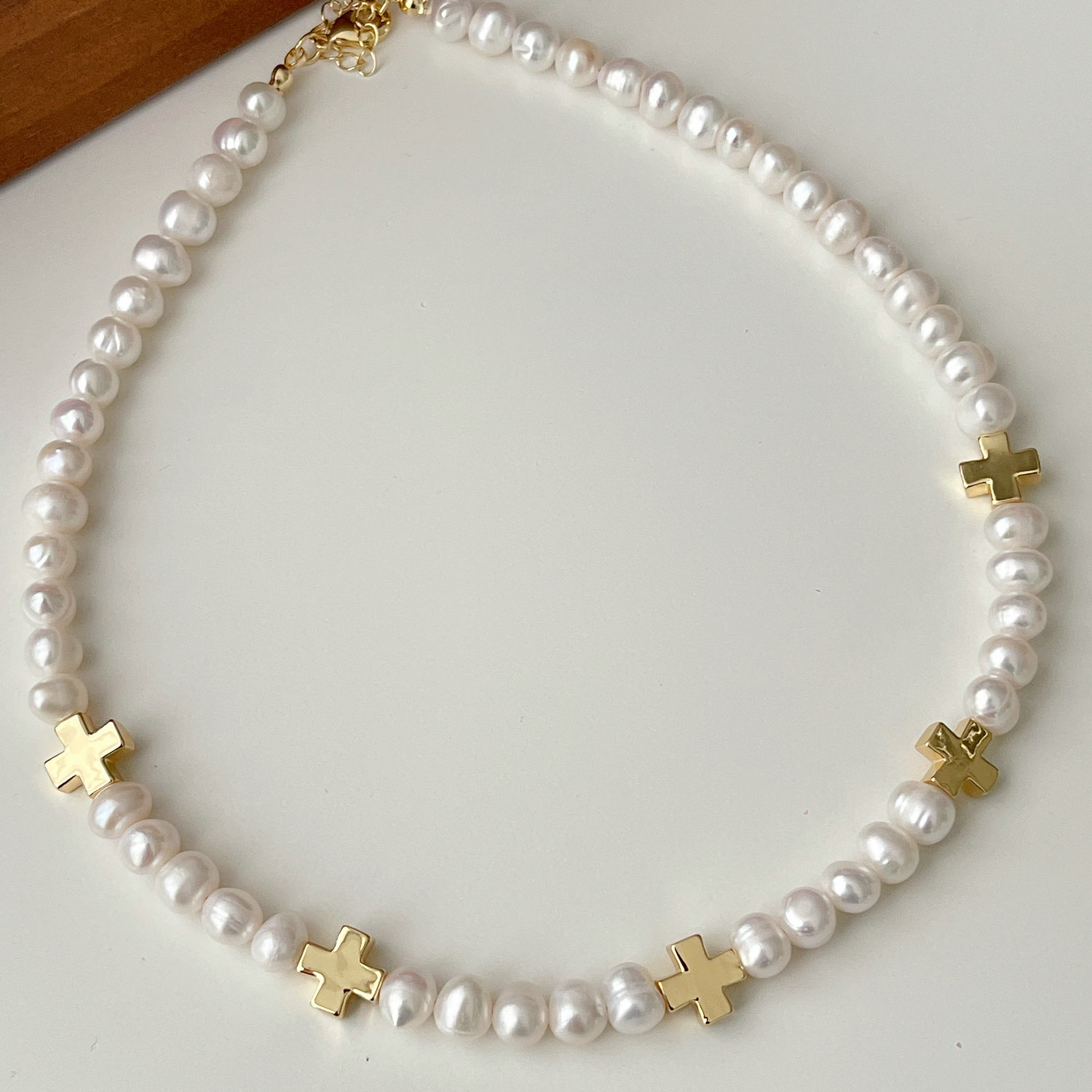 Fresh Water Pearl Corss Necklace