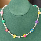 Colorful Smile Face Fresh Water Pearl Necklace