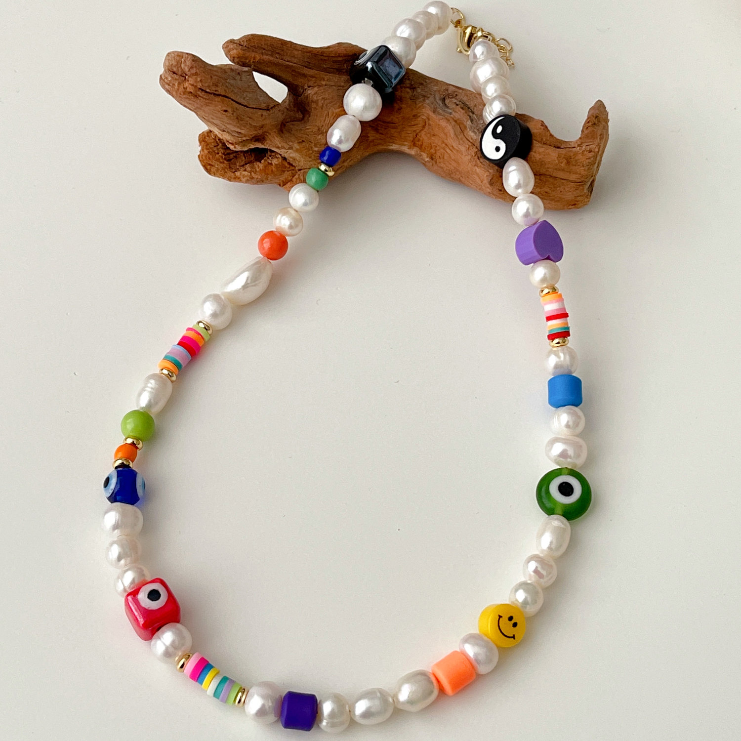 Fresh Water Pearl Evil Eye Necklace