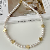 Fresh Water Pearl Corss Necklace