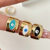 Enamel Eye Adjustable Ring