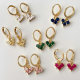 Mini Heart Charm Drop Earrings