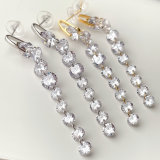 Long Clear Zircon Earrings