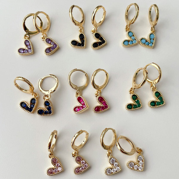 Mini Heart Charm Earrings