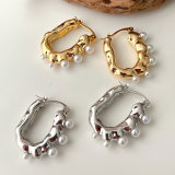 U Shape Pearl Earrings