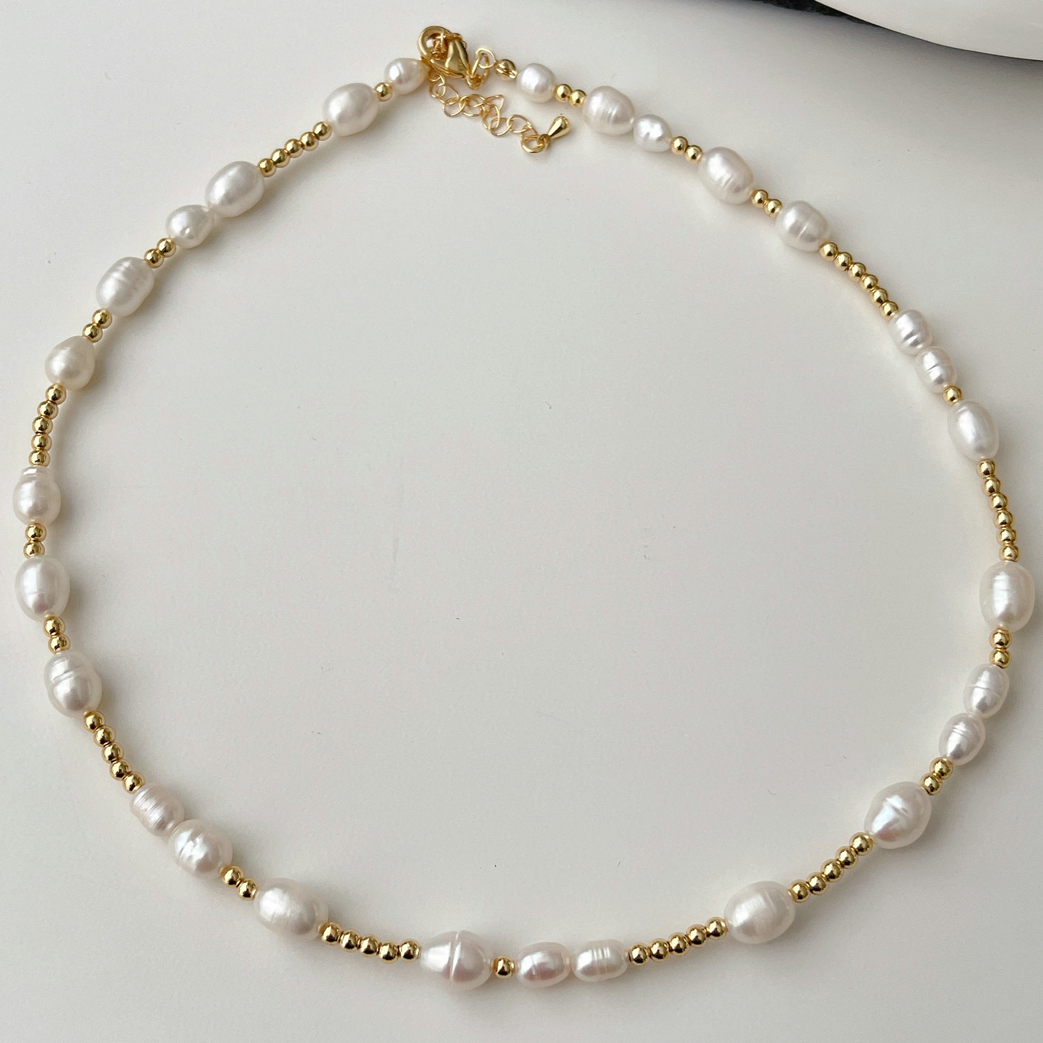 Pearl Gold Beaded Necklace