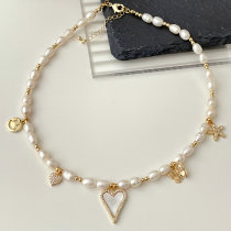 Heart Charms Pearl Necklace