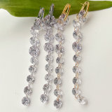 Long Clear Zircon Earrings